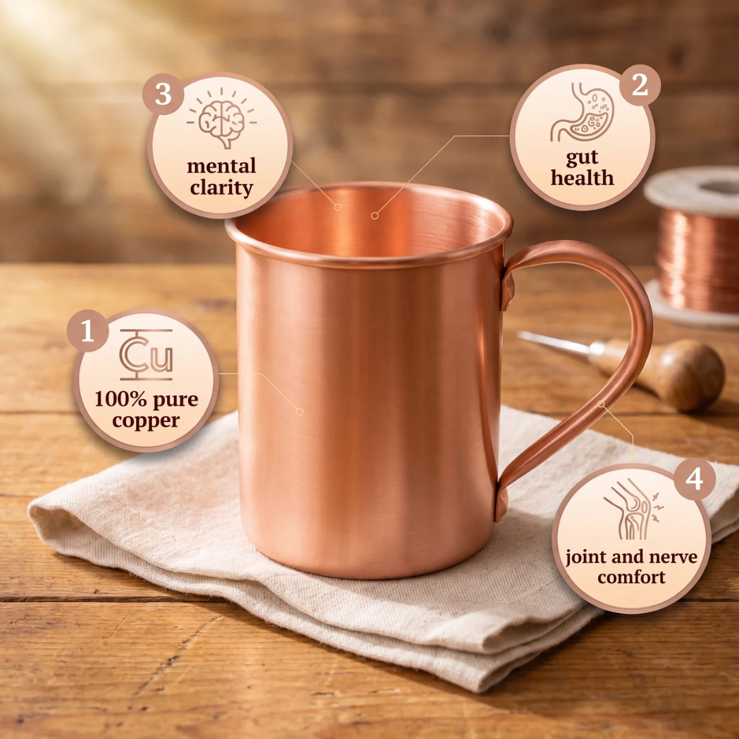Copper Soul Copper Plain Mug 400ml