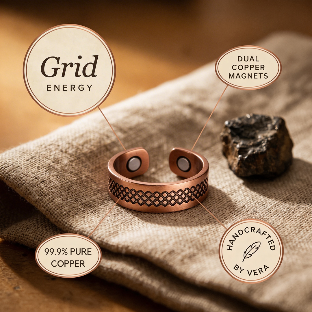 Copper Soul Grid Copper Ring