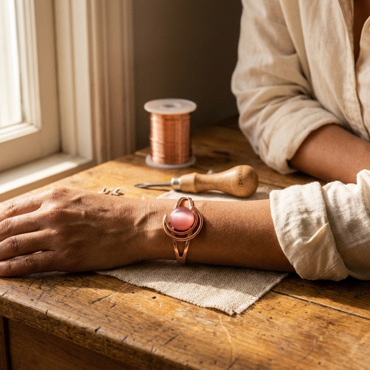 Copper Soul Sphere Pink Copper Bracelet