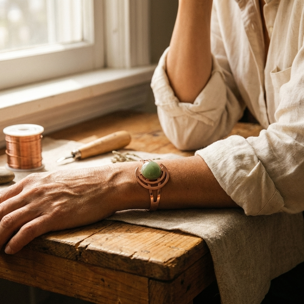 Copper Soul Sphere Green Copper Bracelet